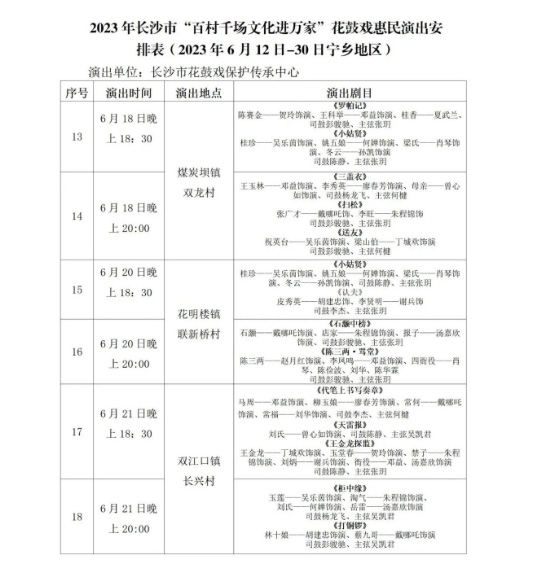 【戏讯】“线上+线下”长沙花鼓戏文化惠民演出安排来了（6月18日-21日）_12